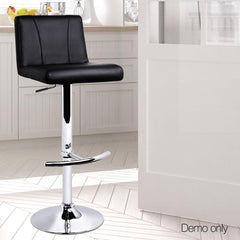 2x Artiss Bar stools Swivel Bar Stool Chairs Gas Lift Barstools Kitchen Black