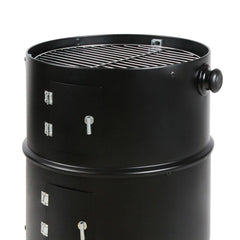 Grillz 3-in-1 Charcoal BBQ Smoker - Black