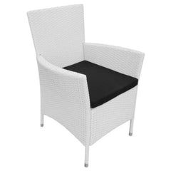 GARDEN DINING CHAIRS POLY RATTAN (6 PCS) - CREAM WHITE - Loungeout