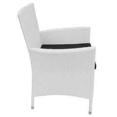 GARDEN DINING CHAIRS POLY RATTAN (6 PCS) - CREAM WHITE - Loungeout