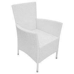 GARDEN DINING CHAIRS POLY RATTAN (6 PCS) - CREAM WHITE - Loungeout