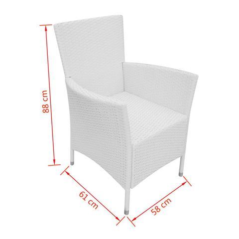 GARDEN DINING CHAIRS POLY RATTAN (6 PCS) - CREAM WHITE - Loungeout