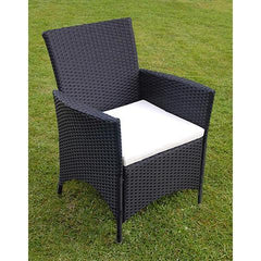 GARDEN FURNITURE POLY RATTAN SET (13 PCS) - BLACK - Loungeout
