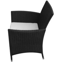 GARDEN FURNITURE POLY RATTAN SET (13 PCS) - BLACK - Loungeout