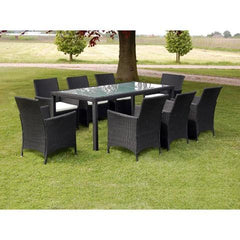 GARDEN FURNITURE POLY RATTAN SET (17 PCS) - Loungeout