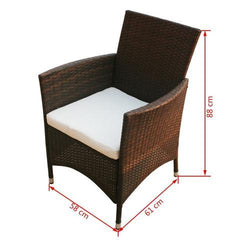 GARDEN FURNITURE POLY RATTAN SET (17 PCS) - Loungeout