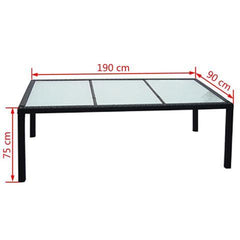 GARDEN FURNITURE POLY RATTAN SET (17 PCS) - Loungeout