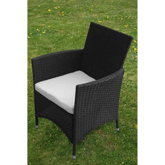 GARDEN FURNITURE POLY RATTAN SET (9 PCS) - BLACK - Loungeout