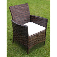 GARDEN FURNITURE POLY RATTAN SET (9 PCS) - BROWN - Loungeout
