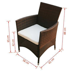 GARDEN POLY RATTAN CHAIRS (2 PCS) - BROWN - Loungeout