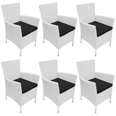 GARDEN POLY RATTAN DINING SET (13 PCS) - CREAM WHITE - Loungeout