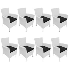GARDEN POLY RATTAN DINING SET (17 PCS) - CREAM WHITE - Loungeout