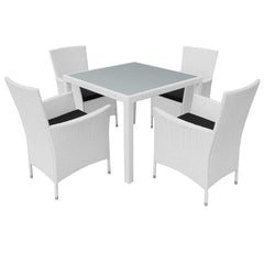 GARDEN POLY RATTAN DINING SET (9 PCS) - CREAM WHITE - Loungeout