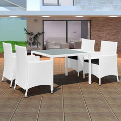 GARDEN POLY RATTAN DINING SET (9 PCS) - CREAM WHITE - Loungeout