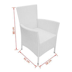 GARDEN POLY RATTAN DINING SET (9 PCS) - CREAM WHITE - Loungeout