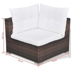 GARDEN SOFA POLY RATTAN SET (17 PCS) - BROWN - Loungeout