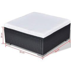 GARDEN SOFA POLY RATTAN SET (32 PCS) - BLACK - Loungeout