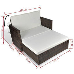 GARDEN SOFA POLY RATTAN SET (5 PCS) - Loungeout