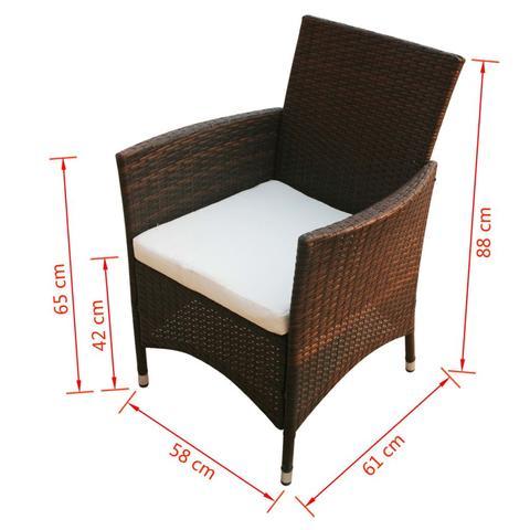 POLY RATTAN 13-PIECE GARDEN FURNITURE SET - BROWN - Loungeout