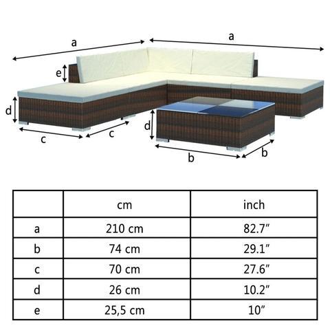 POLY RATTAN 15-PIECE GARDEN SEAT SET - Loungeout