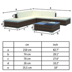 POLY RATTAN 15-PIECE GARDEN SEAT SET - Loungeout