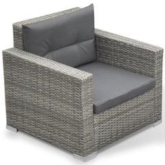 POLY RATTAN 17-PIECE GARDEN SOFA SET (GREY) - Loungeout