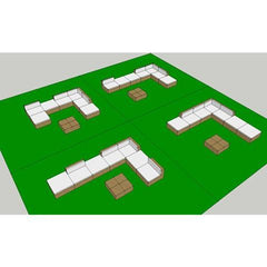 POLY RATTAN 20-PIECE GARDEN SEAT SET - BLACK - Loungeout