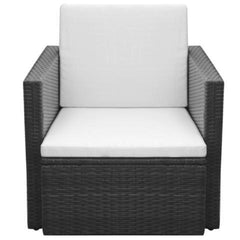 POLY RATTAN ARMCHAIR - BLACK - Loungeout