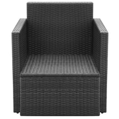 POLY RATTAN ARMCHAIR - BLACK - Loungeout
