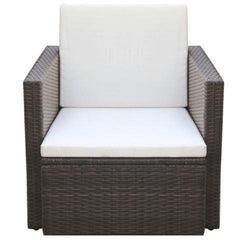 POLY RATTAN ARMCHAIR - BROWN - Loungeout