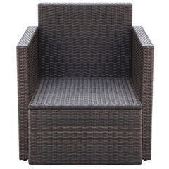 POLY RATTAN ARMCHAIR - BROWN - Loungeout