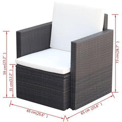 POLY RATTAN ARMCHAIR - BROWN - Loungeout