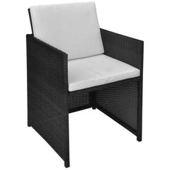 POLY RATTAN DINING CHAIRS (2 PCS) - BLACK - Loungeout