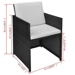 POLY RATTAN DINING CHAIRS (2 PCS) - BLACK - Loungeout