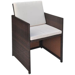 POLY RATTAN DINING CHAIRS (2 PCS) - BROWN - Loungeout