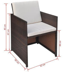 POLY RATTAN DINING CHAIRS (2 PCS) - BROWN - Loungeout