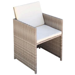POLY RATTAN DINING CHAIRS (2 PCS) - GREY/BEIGE - Loungeout