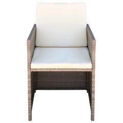 POLY RATTAN DINING CHAIRS (2 PCS) - GREY/BEIGE - Loungeout