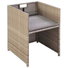 POLY RATTAN DINING CHAIRS (2 PCS) - GREY/BEIGE - Loungeout