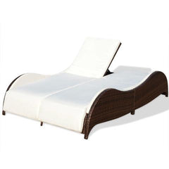 POLY RATTAN DOUBLE SUN LOUNGER - BROWN - Loungeout
