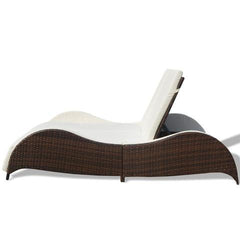 POLY RATTAN DOUBLE SUN LOUNGER - BROWN - Loungeout