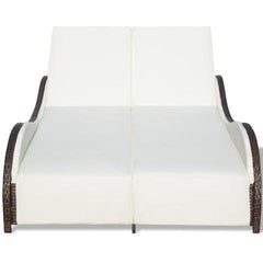 POLY RATTAN DOUBLE SUN LOUNGER - BROWN - Loungeout