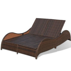POLY RATTAN DOUBLE SUN LOUNGER - BROWN - Loungeout