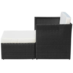POLY RATTAN GARDEN CHAIR SET (5 PCS) - BLACK - Loungeout