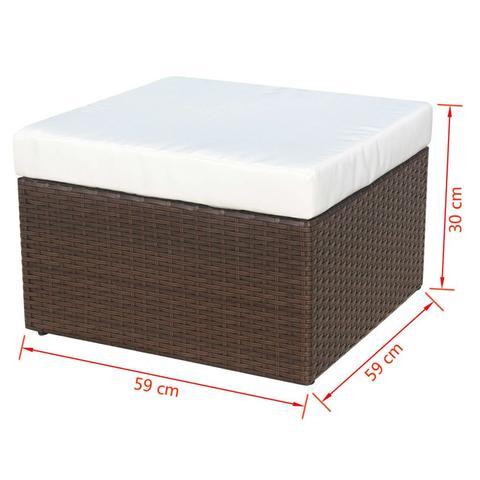 POLY RATTAN GARDEN CHAIR SET (5 PCS) - BROWN - Loungeout