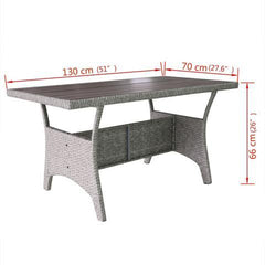 POLY RATTAN GARDEN CORNER SOFA SET (12 PCS) - GREY - Loungeout