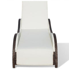 BROWN POLY RATTAN SUNLOUNGER - Loungeout