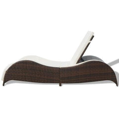 BROWN POLY RATTAN SUNLOUNGER - Loungeout
