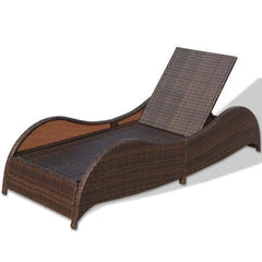 BROWN POLY RATTAN SUNLOUNGER - Loungeout
