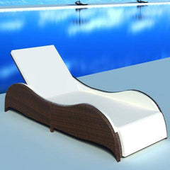 BROWN POLY RATTAN SUNLOUNGER - Loungeout